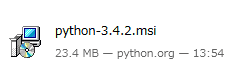 ダウンロードしたファイルを実行します。