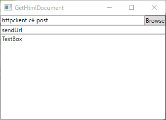 HttpClientクラスを使用して、リクエストを添付したURLを使ってWebページにアクセスし、送信されてくるテキストを取得する