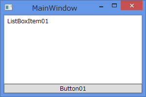 ListBoxとButtonを持つウィンドウ