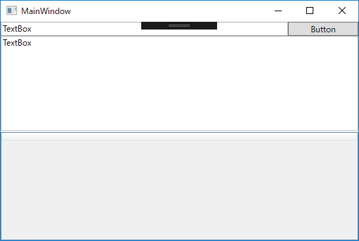 GridSplitterによるドラッグ可能な仕切りとテキストボックスとボタンとデータグリッド