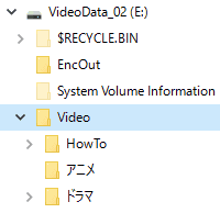 上部のディレクトリは正常に表示されている